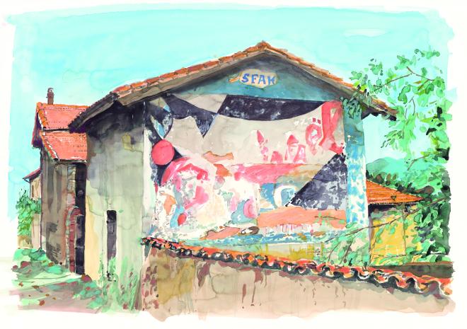 Aquarel St Raphael1
